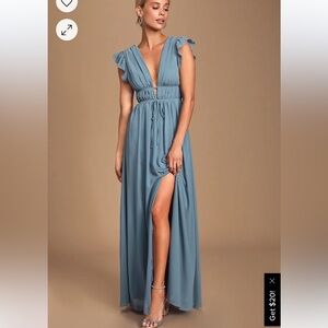 Lulus I’m all yours slate blue dress